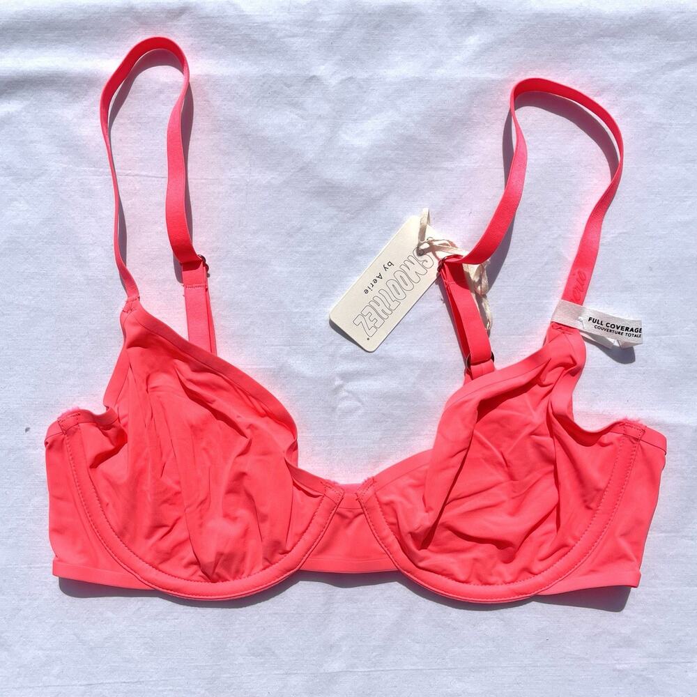 Aerie Smoothez Bra Unlined Full Coverage Underwire 32B Bright Pink - Picture 1 of 3